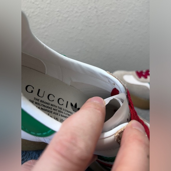 Gucci White and Green Wedge Sneakers - Picture 12 of 15